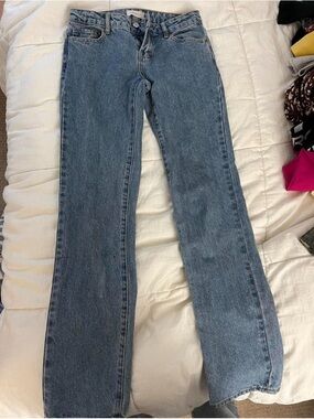 PacSun Women's straight leg Jeans - Medium Blue